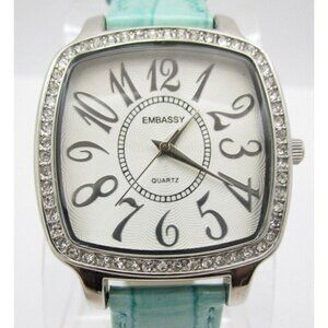 Women Embassy Crystal Quartz WR Analog 34mm Watch (H305) "New Battery"